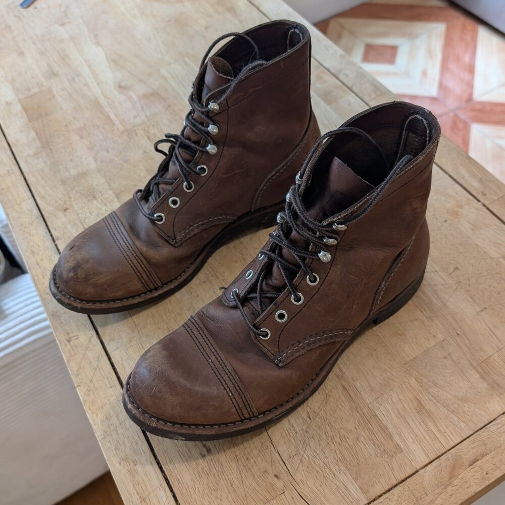 Red Wing 8111 Iron Ranger Work Boots Amber Harness Leather (Men's 9)